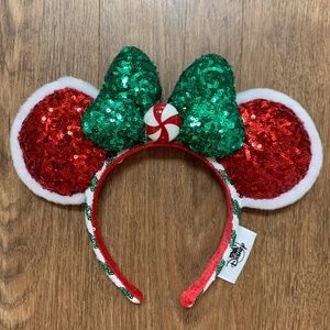 Disney Parks Minnie Sequined Holiday Ear Headband (NWT)